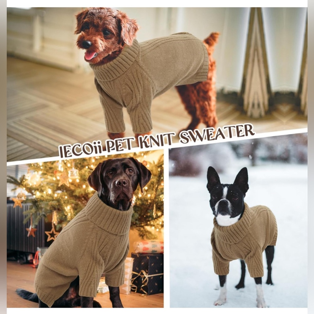 IECOII Cable Knit Dog Sweater - XL - Picture 4 of 4